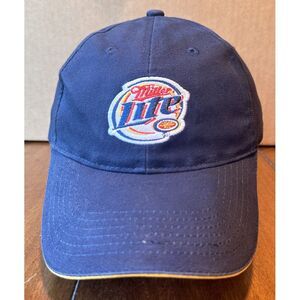 Miller Lite Beer Baseball Cap Hat Strap‎ Back Adjustable Black Embroidered Acme